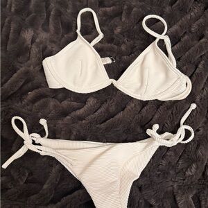 Billabong Ivory Ribbed Triangle Bikini Set